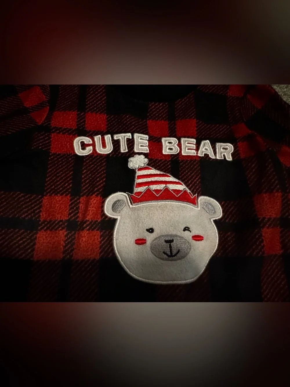 Toddler Cute Bear Jammie for your families Christmas PJs 4T Red Black Plaid